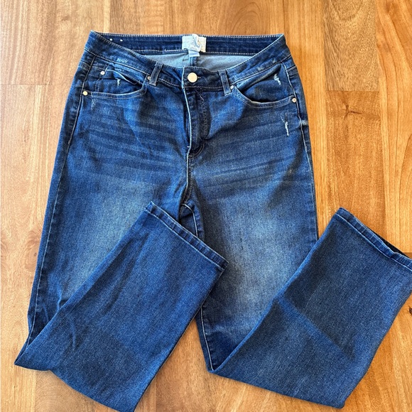 Caslon Distressed High Waist Slim Straight Leg Jeans size 10 - Picture 3 of 4